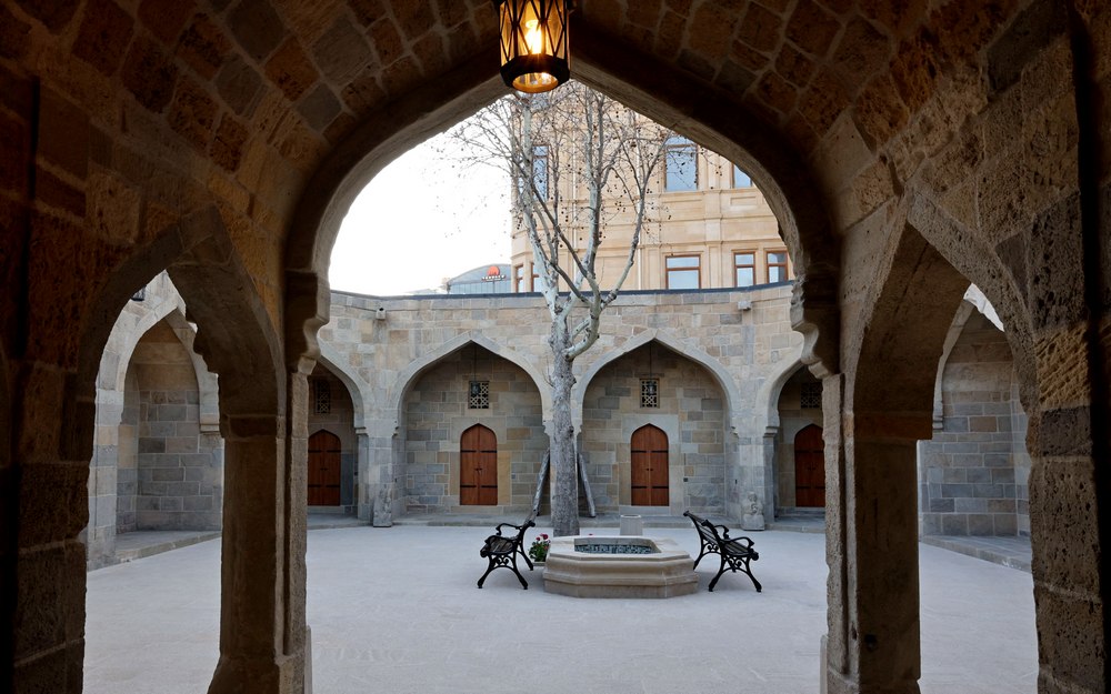 Boutique hotel courtyard