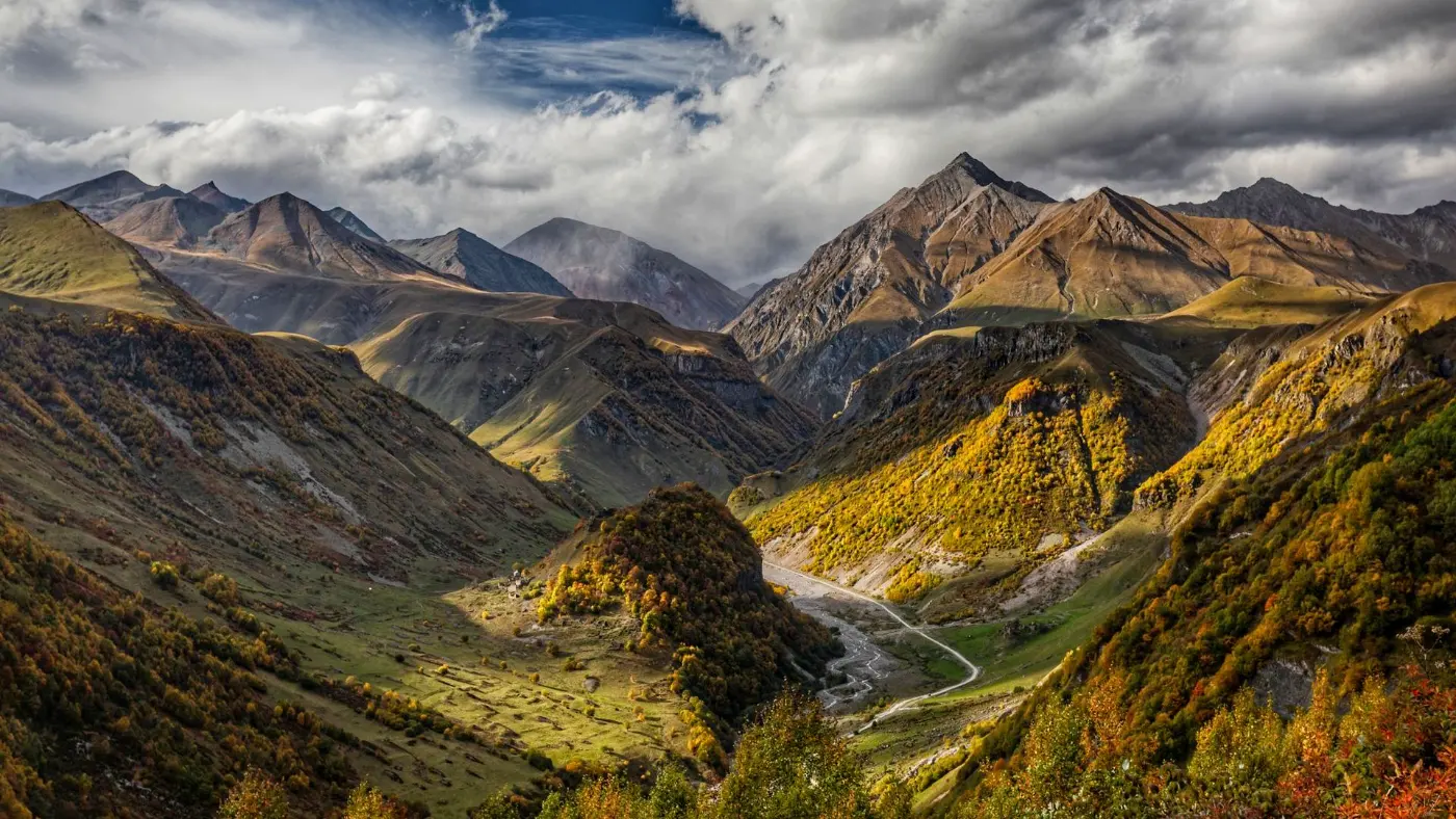Caucasus range panorama